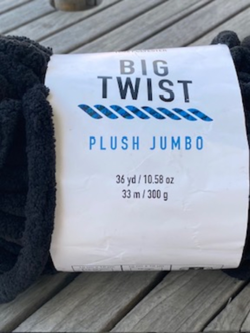 Big Twist Plush Jumbo Black Yarn, 36 yd, 10.58 oz - Picture 2 of 6
